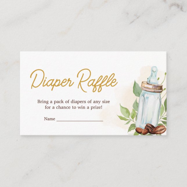  A Baby is Brewing Coffee Diaper Raffle Enclosure Card (Front)