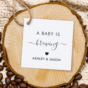 A Baby is Brewing, Coffee Gift Tag, Kraft Favour Tags