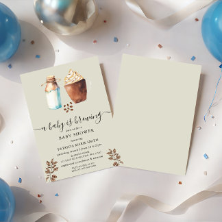 A Baby Is Brewing Coffee & Milk Baby Shower Invitation