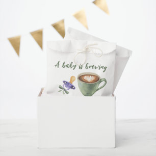 A Baby Is Brewing Coffee Pacifier Bow Baby Shower Favour Bag