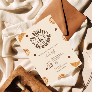 A Baby is Brewing | Coffee & Pastry Baby Shower Invitation