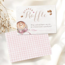 A baby is brewing coffee pink bow diaper raffle