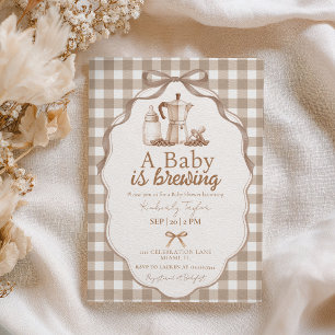 A Baby is Brewing Coffee Pot Bean Baby Shower Invitation