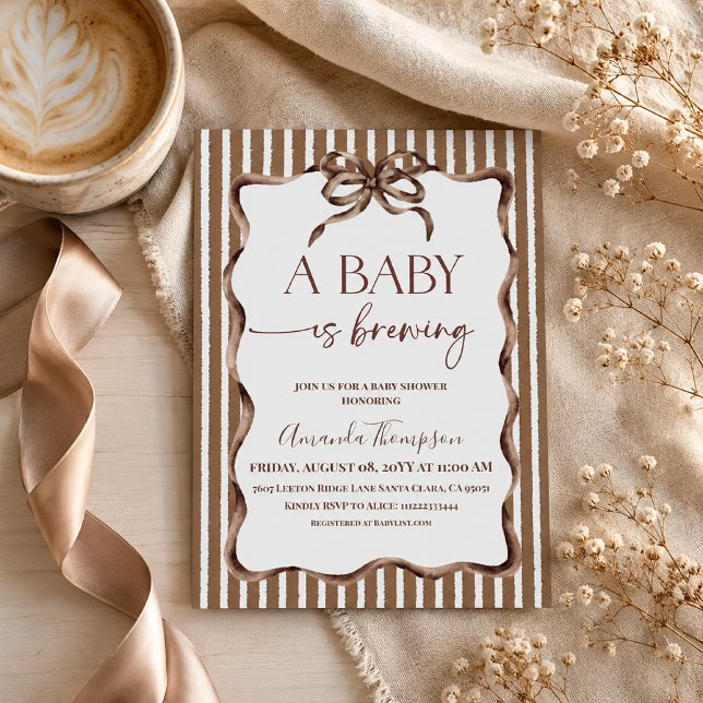 A Baby Is Brewing Coffee Shower Invitation (Creator Uploaded)