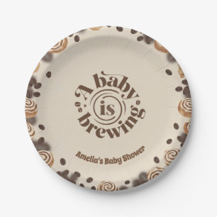 A Baby Is Brewing Coffee Theme Paper Plate