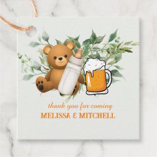 A baby is brewing couples baby shower thank you  favour tags