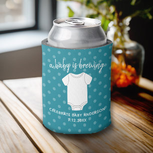 A Baby is Brewing - Couples Shower Favour Blue Boy Can Cooler