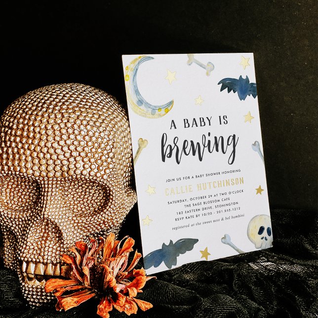 A Baby Is Brewing | Cute Halloween Baby Shower (Creator Uploaded)