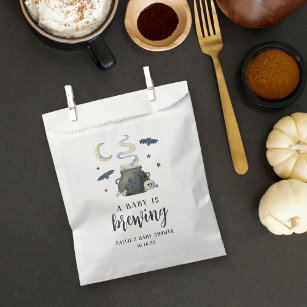 A Baby Is Brewing Cute Halloween Baby Shower Favour Bag