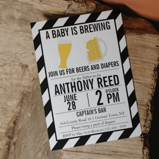 A Baby is Brewing Diaper and Beer Party Invitation (Creator Uploaded)