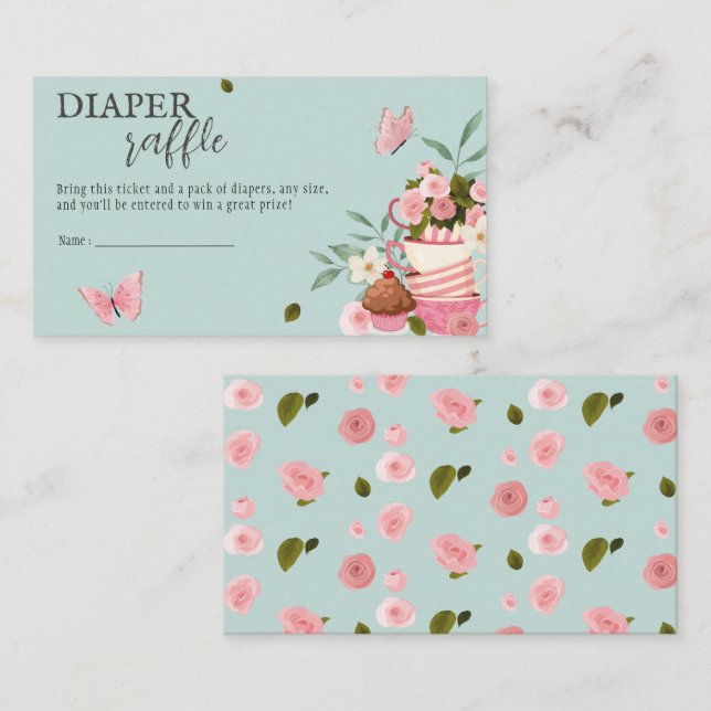A Baby is Brewing Diaper Raffle Baby shower Enclosure Card (Front/Back)