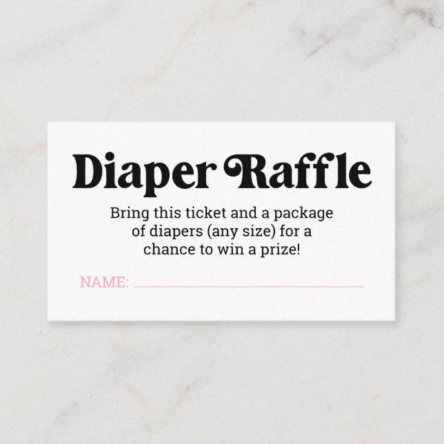 A Baby is Brewing Diaper Raffle Ticket Enclosure (Front)