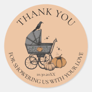 A Baby is Brewing Fall Baby Shower Thank You Classic Round Sticker