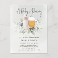 A Baby is Brewing Greenery Girl Baby Shower