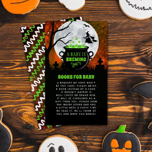 A Baby Is Brewing Halloween Baby Shower Book Enclosure Card