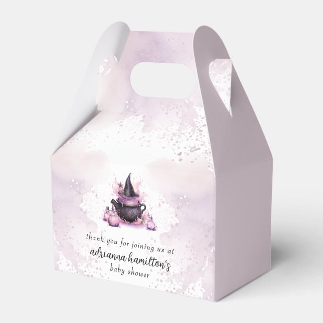 A Baby Is Brewing Halloween Baby Shower Favor Box (Back Side)