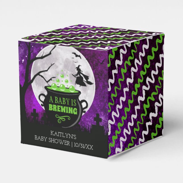 A Baby Is Brewing Halloween Baby Shower Favor Box (Front Side)