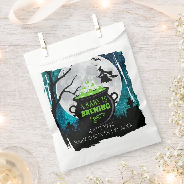 A Baby Is Brewing Halloween Baby Shower Favour Bag (Clipped)