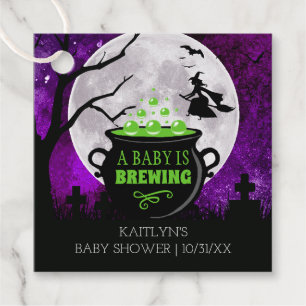 A Baby Is Brewing Halloween Baby Shower Favour Tags