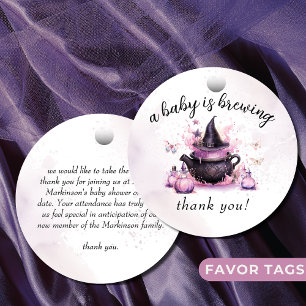 A Baby Is Brewing Halloween Baby Shower Favour Tags
