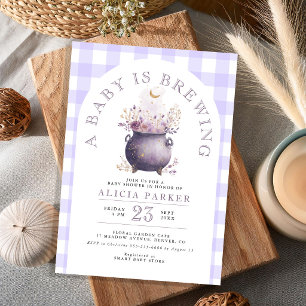 A baby is brewing Halloween baby shower Invitation