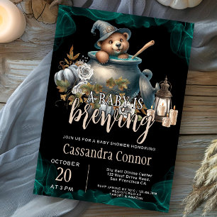 A Baby Is Brewing Halloween Baby Shower Invitation
