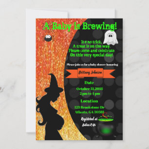 A Baby is Brewing! Halloween Baby Shower Invite
