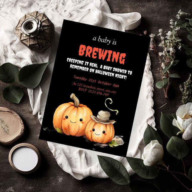 A Baby is Brewing Halloween Baby Shower Invite (Creator Uploaded)