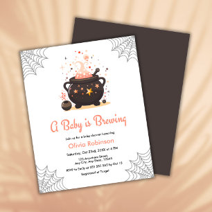 A Baby is Brewing Halloween Baby Shower Invite 
