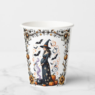 A Baby is Brewing Halloween Baby Shower Paper Cups