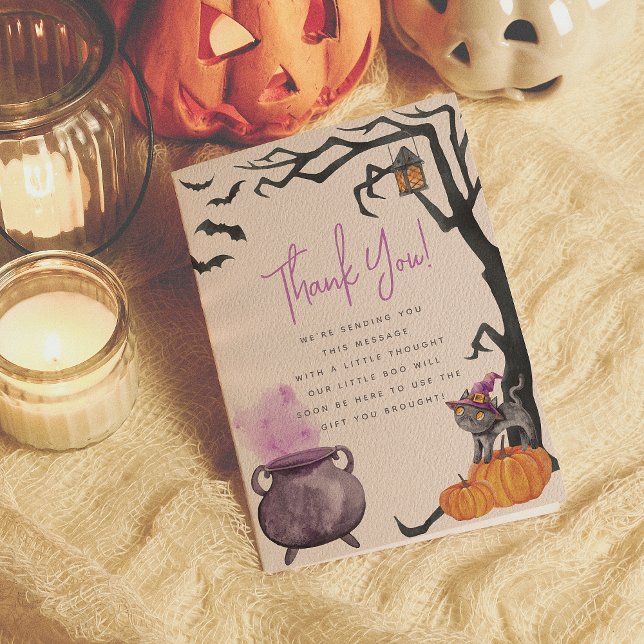 A Baby Is Brewing Halloween Thank You Card (Creator Uploaded)