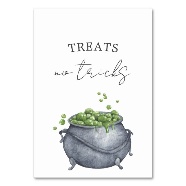 A Baby is Brewing Halloween | Treats & No Tricks T Table Number (Front)