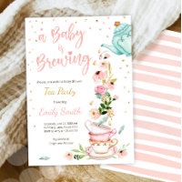 A Baby is Brewing Invitation Tea Party Baby Shower