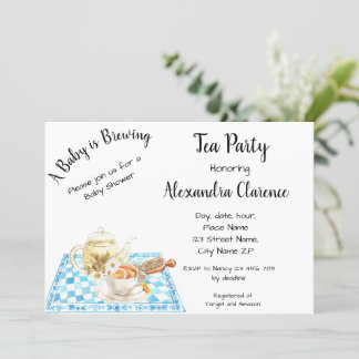 A Baby is Brewing Invitation Tea Party Baby Shower