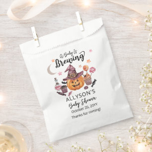 A Baby Is Brewing Jack-O-Lantern Halloween Shower Favour Bag