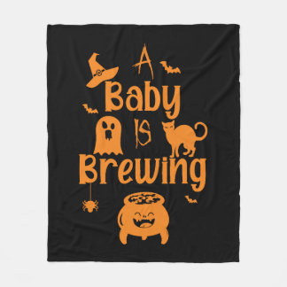 A Baby Is Brewing Maternity Halloween Women Funny Fleece Blanket