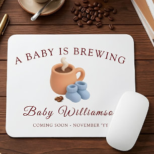 A Baby Is Brewing Personalized Baby Announcement Mouse Pad