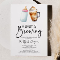 A Baby Is Brewing Pink Bottle Coffee Baby Shower