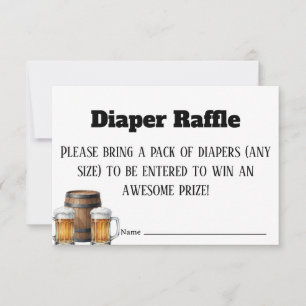 A Baby is Brewing Rustic Diaper Raffle Ticket Card