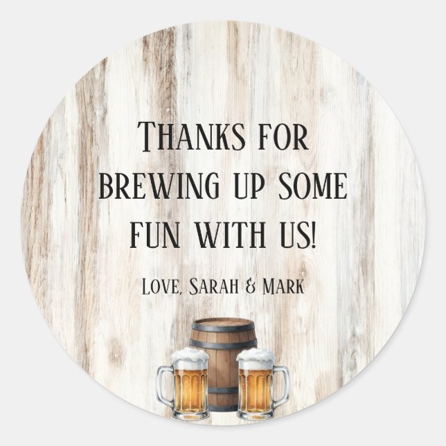 A Baby is Brewing Rustic Shower Favour Sticker (Front)