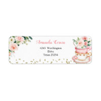 A Baby is Brewing Tea Party Address Label