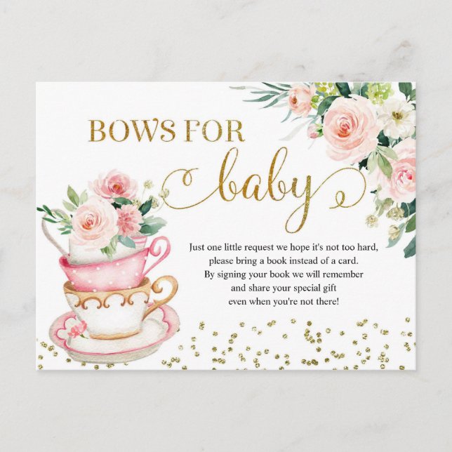 A Baby is Brewing Tea Party Books for Baby Card (Front)