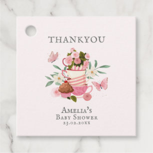 A Baby is brewing vintage tea party Baby shower Favour Tags