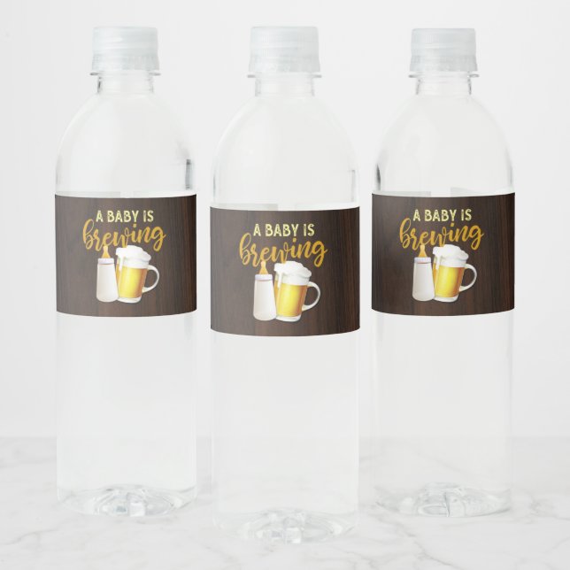 A Baby is Brewing Water Bottle Label (Bottles)