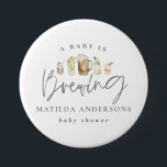 A baby is brewing watercolour beer baby shower 3 inch round button<br><div class="desc">A baby is brewing watercolour beer baby shower button</div>
