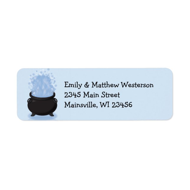 A Baby is Brewing Witch Baby Shower Gothic Blue (Front)