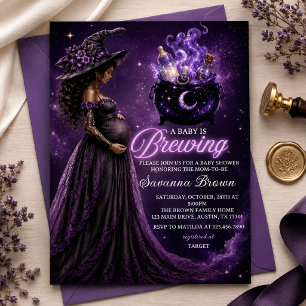 A Baby Is Brewing Witch Baby Shower Invitation