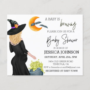 A baby is Brewing Witch Watercolor Custom Blonde