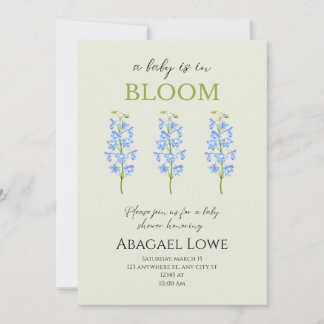 A baby is in Bloom! baby shower invitations