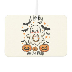 A Baby on the Way Pastel Ghost Pregnancy Halloween Air Freshener